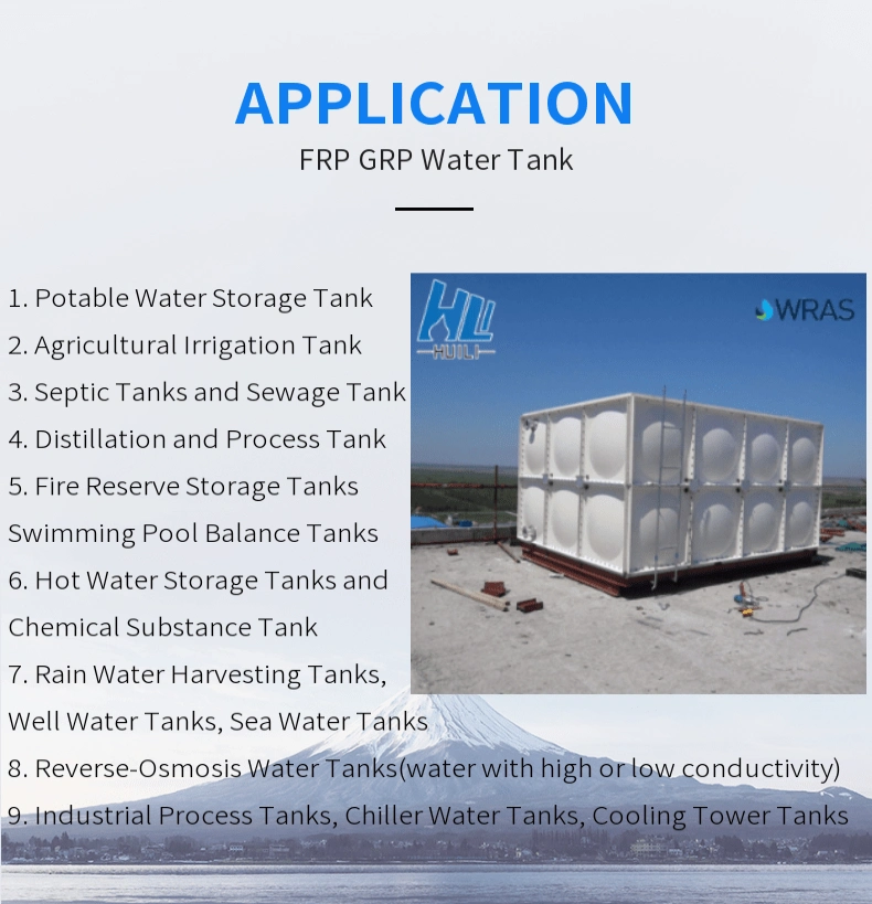 Wras Approved FRP GRP Drinking Water Storage Tank 5000 10000 Liter Large Fiber Glass Rain Water Tank Cheap Price in Malaysia